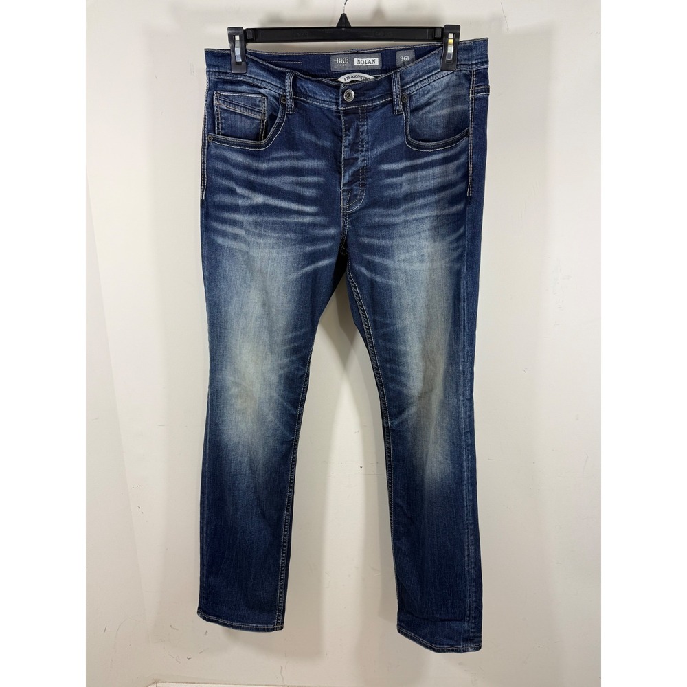 BKE Nolan Jeans Men's 36 Long Dark Wash Button Fly Straight Leg Y2K Western